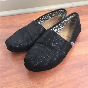 Black Sequined TOMS